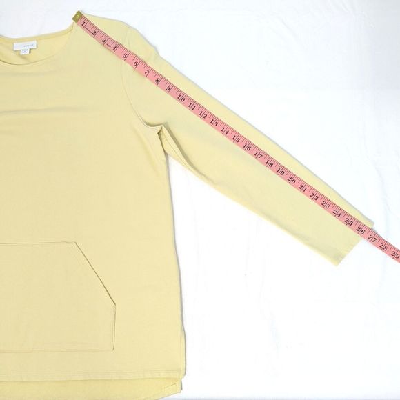 J Jill Pure Jill Womens Medium Petite Light Yellow Pima Cotton Modal Blend Top - Picture 6 of 7